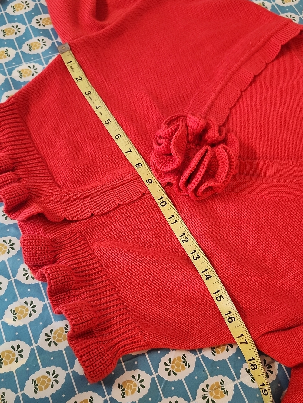 Tularosa Jovien Rosette Red cardigan Cotton Blend Small Revolve - Picture 6 of 7